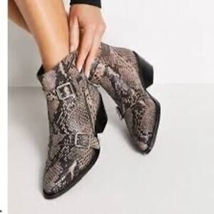 **CLOSET CLEAR OUT** ALLSAINTS Lior Bootie in Taupe Snake -Size 39